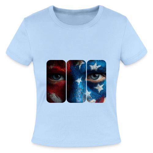 USA: Painted for the Flag - Slim Fit Rib Women's T-Shirt