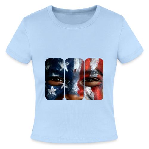 USA: Three Panels of Pride - Slim Fit Rib Women's T-Shirt