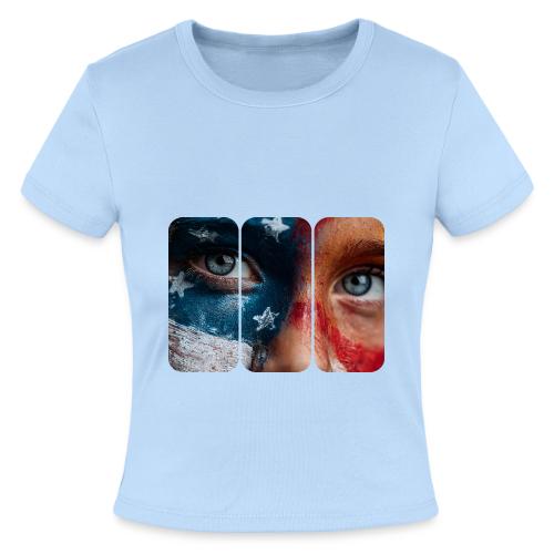 USA: Star-Spangled Glance - Slim Fit Rib Women's T-Shirt