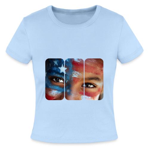 USA: Eyes of the Flag - Slim Fit Rib Women's T-Shirt