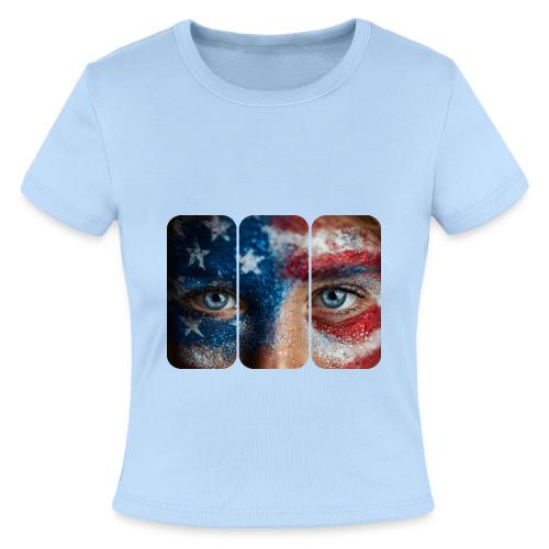 USA: Stars in Her Eyes - Slim Fit Rib Women's T-Shirt