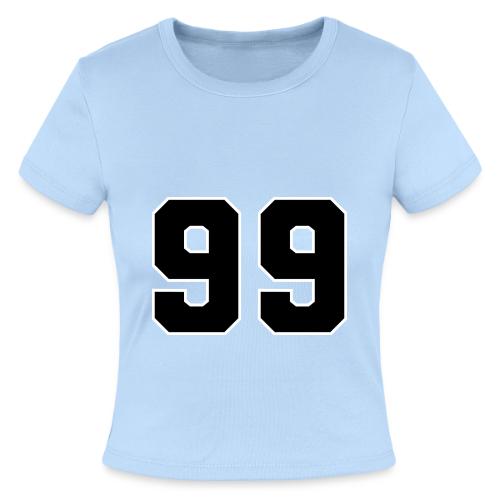Varsity Number 99 Athletic Font - Slim Fit Rib Women's T-Shirt