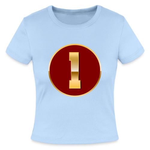 Number 1 in Gold Varsity Font - Slim Fit Rib Women's T-Shirt