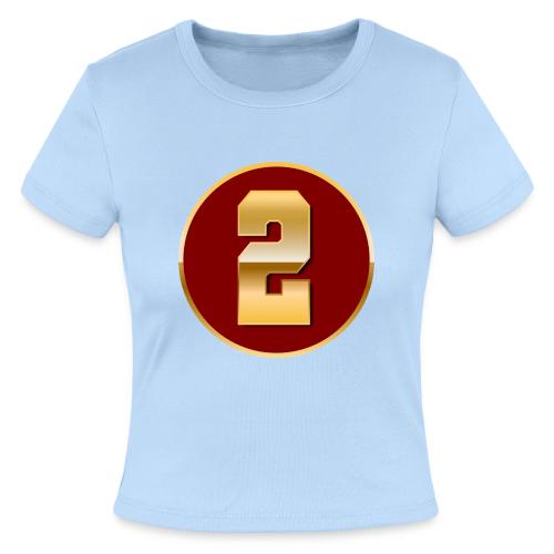 Number 2 in Gold Varsity Font - Slim Fit Rib Women's T-Shirt