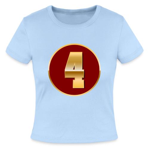 Number 4 in Gold Varsity Font - Slim Fit Rib Women's T-Shirt