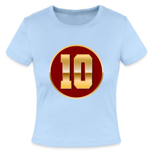 Number 10 in Gold Varsity Font - Slim Fit Rib Women's T-Shirt