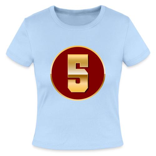 Number 5 in Gold Varsity Font - Slim Fit Rib Women's T-Shirt