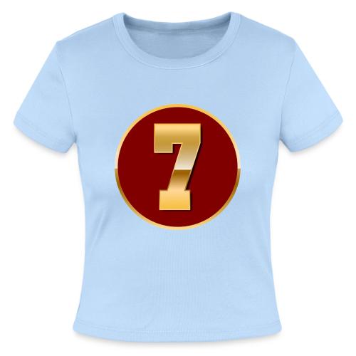 Number 7 in Gold Varsity Font - Slim Fit Rib Women's T-Shirt