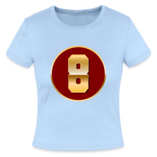 Number 8 in Gold Varsity Font - Slim Fit Rib Women's T-Shirt