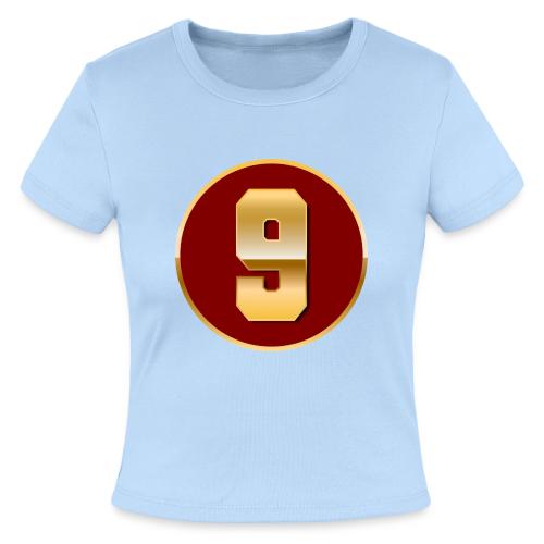 Number 9 in Gold Varsity Font - Slim Fit Rib Women's T-Shirt