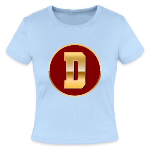 Letter D – Capital Varsity Alphabet Monogram - Slim Fit Rib Women's T-Shirt