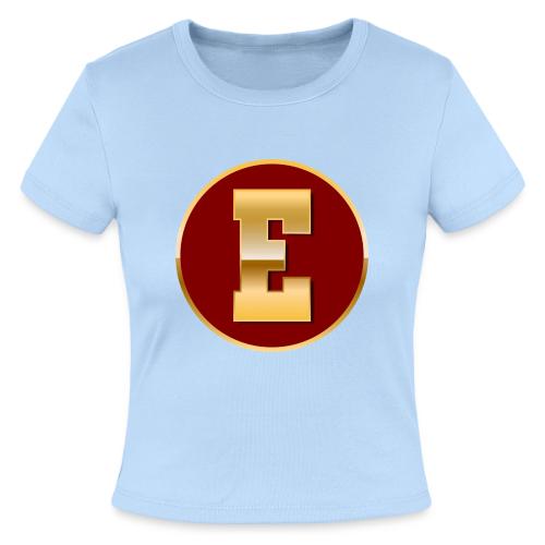 Letter E – Capital Varsity Alphabet Monogram - Slim Fit Rib Women's T-Shirt