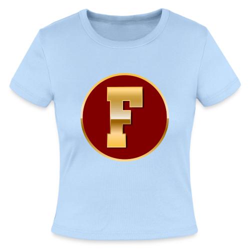 Letter F – Capital Varsity Alphabet Monogram - Slim Fit Rib Women's T-Shirt