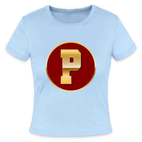 Letter P – Capital Varsity Alphabet Monogram - Slim Fit Rib Women's T-Shirt
