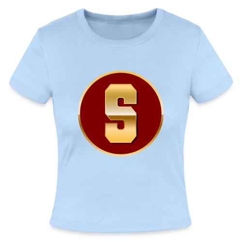 Letter S – Capital Varsity Alphabet Monogram - Slim Fit Rib Women's T-Shirt