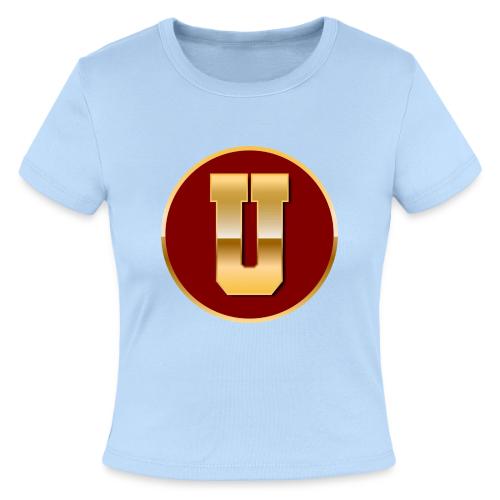 Letter U – Capital Varsity Alphabet Monogram - Slim Fit Rib Women's T-Shirt