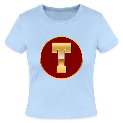 Letter T – Capital Varsity Alphabet Monogram - Slim Fit Rib Women's T-Shirt