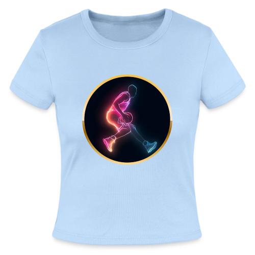 Basketball: Golden Court Glow - Slim Fit Rib Women's T-Shirt