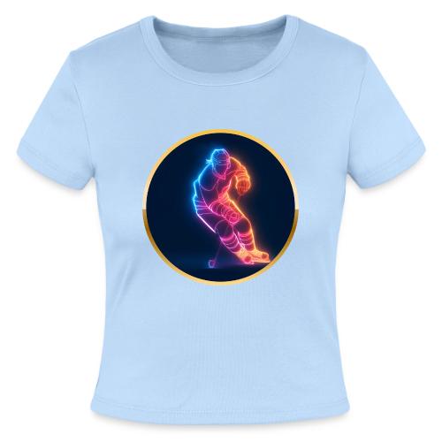 Hockey: Neon Hockey Sketch - Slim Fit Rib Women's T-Shirt