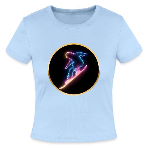 Snowboarding: Neon Snow Drift - Slim Fit Rib Women's T-Shirt