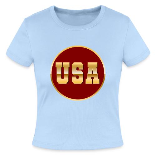 Golden USA Seal - Slim Fit Rib Women's T-Shirt