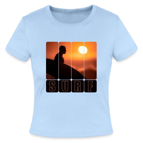 Surfing: Sunset Surf Panels - Slim Fit Rib Women's T-Shirt
