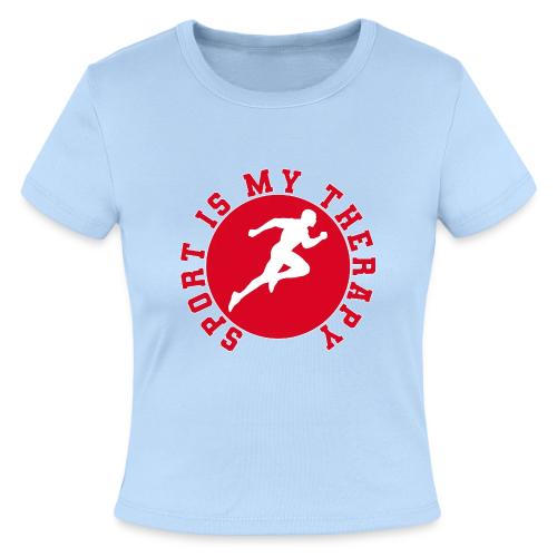 Sport Is My Therapy – Running Motivation Badge - Slim Fit Rib Women's T-Shirt