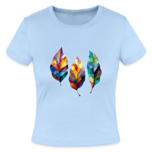Art: Colorful Leaf Harmony - Slim Fit Rib Women's T-Shirt