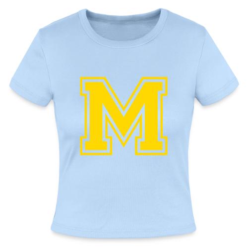 Letter M – Capital Athletic Alphabet Monogram - Slim Fit Rib Women's T-Shirt