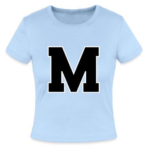 Varsity Letter M Collegiate Alphabet Art - Slim Fit Rib Women's T-Shirt