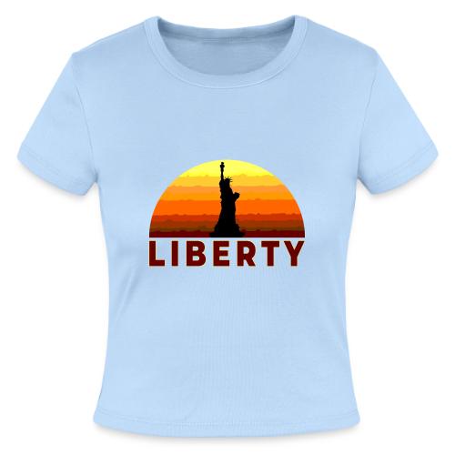 USA: Sunset Liberty Bold - Slim Fit Rib Women's T-Shirt