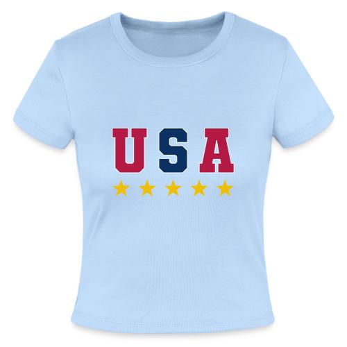 USA Varsity Stars - Slim Fit Rib Women's T-Shirt