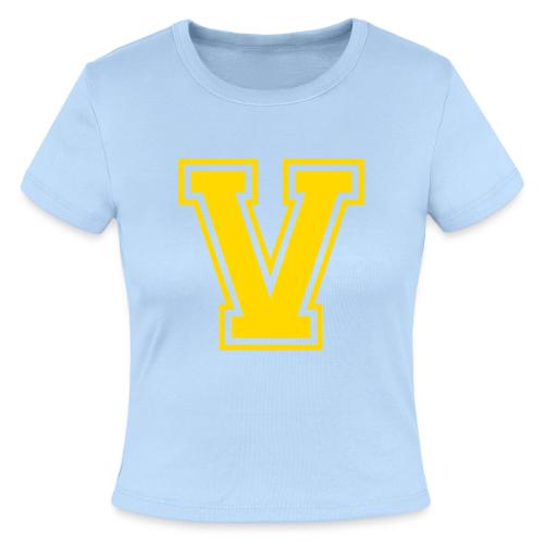 Letter V – Capital Athletic Alphabet Monogram - Slim Fit Rib Women's T-Shirt
