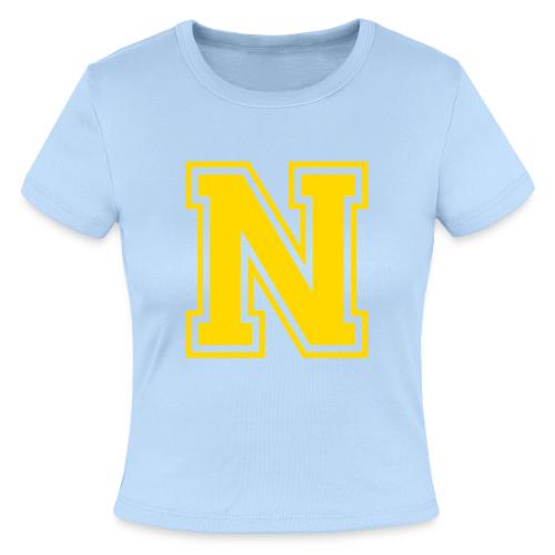 Letter N – Capital Athletic Alphabet Monogram - Slim Fit Rib Women's T-Shirt