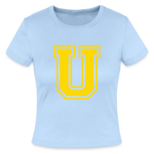 Letter U – Capital Athletic Alphabet Monogram - Slim Fit Rib Women's T-Shirt