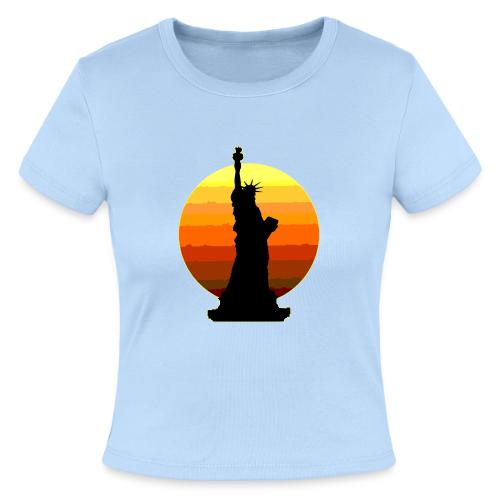 USA: Golden Horizon Liberty - Slim Fit Rib Women's T-Shirt