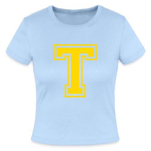 Letter T – Capital Athletic Alphabet Monogram - Slim Fit Rib Women's T-Shirt