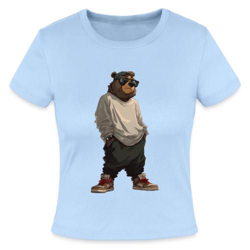 Urban Streetwear Bear Cool Apparel Design - Slim Fit Rib Women's T-Shirt
