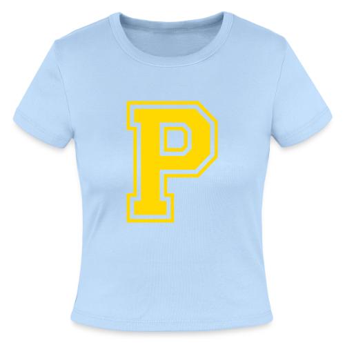 Letter P – Capital Athletic Alphabet Monogram - Slim Fit Rib Women's T-Shirt