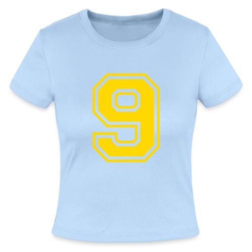 Number 9 in a classic athletic collegiate font - Slim Fit Rib Women's T-Shirt