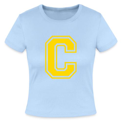 Letter C – Capital Athletic Alphabet Monogram - Slim Fit Rib Women's T-Shirt