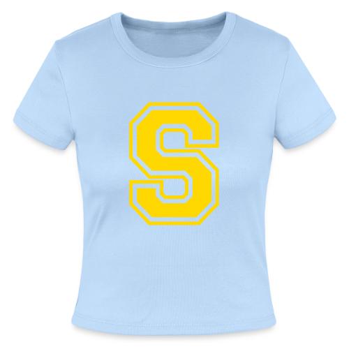 Letter S – Capital Athletic Alphabet Monogram - Slim Fit Rib Women's T-Shirt