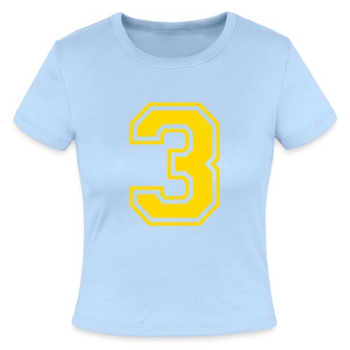 Number 3 in a classic athletic collegiate font - Slim Fit Rib Women's T-Shirt