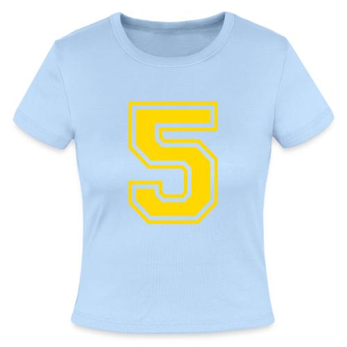 Number 5 in a classic athletic collegiate font - Slim Fit Rib Women's T-Shirt