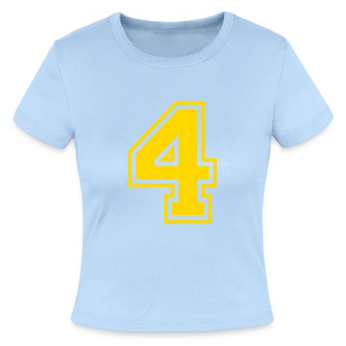 Number 4 in a classic athletic collegiate font - Slim Fit Rib Women's T-Shirt