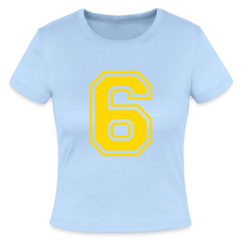 Number 6 in a classic athletic collegiate font - Slim Fit Rib Women's T-Shirt