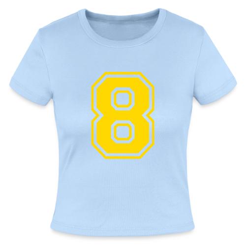 Number 8 in a classic athletic collegiate font - Slim Fit Rib Women's T-Shirt