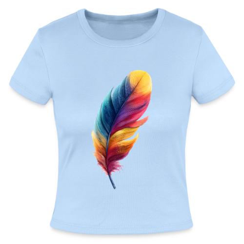 Rainbow Flight Feather - Slim Fit Rib Women's T-Shirt