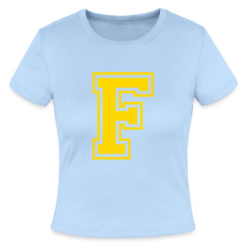 Letter F – Capital Athletic Alphabet Monogram - Slim Fit Rib Women's T-Shirt