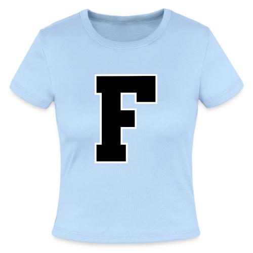 Varsity Letter F Athletic Monogram - Slim Fit Rib Women's T-Shirt